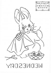 bunny embroidery transfer