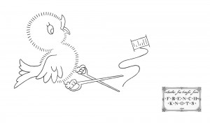 chick with sewing scissors