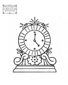 clock embroidery