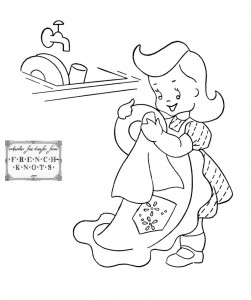 girl washing dishes