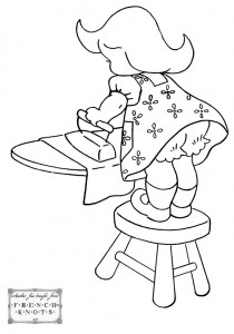 girl ironing