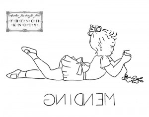 girl mending