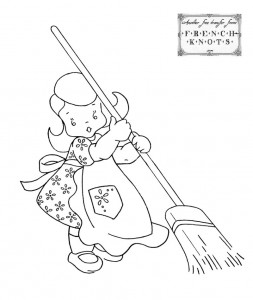 girl with broom