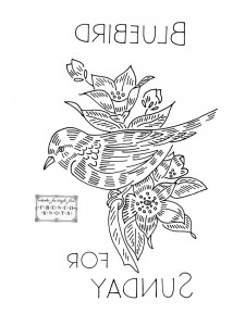 bluebird embroidery