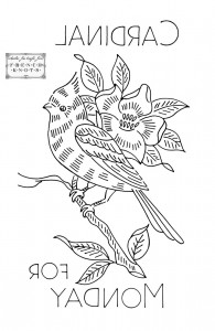cardinal embroidery transfer