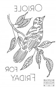 oriole embroidery transfer