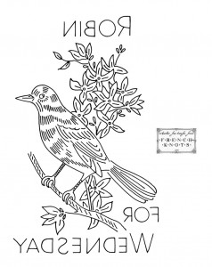 robin embroidery transfer
