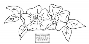 violet flowers embroidery