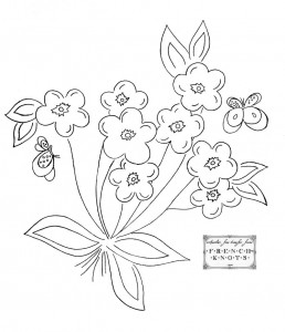 embroidery transfer bouquet