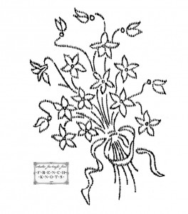 bouquet embroidery transfer