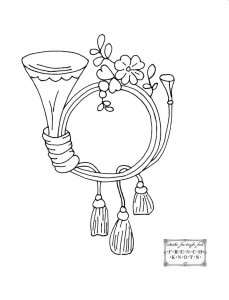 musical monogram embroidery transfer