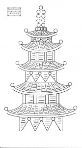 chinese pagoda embroidery transfer