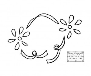 daisy frame embroidery transfer
