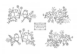 flowers embroidery transfer