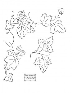 grapevine embroidery transfer