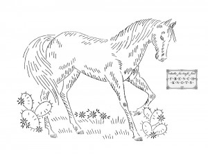 horse embroidery transfer pattern
