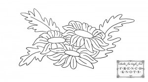 daisy motif embroidery transfer pattern