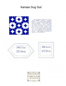 kansas dugout free vintage quilting pattern