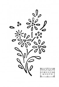 daisy embroidery transfer pattern