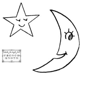 moon and stars embroidery transfer