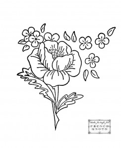 rose embroidery transfer pattern