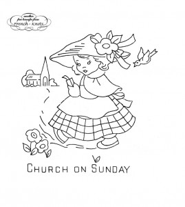 little girl embroidery transfer pattern