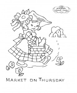 little girl embroidery transfer pattern