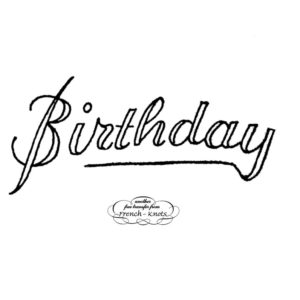 birthday embroidery transfer pattern