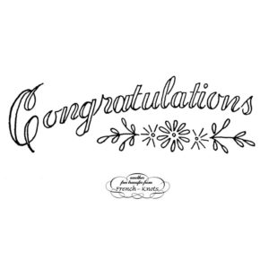 congrats embroidery transfer