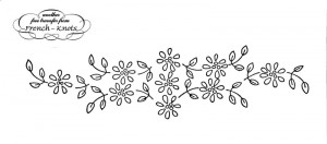daisy flower embroidery transfer