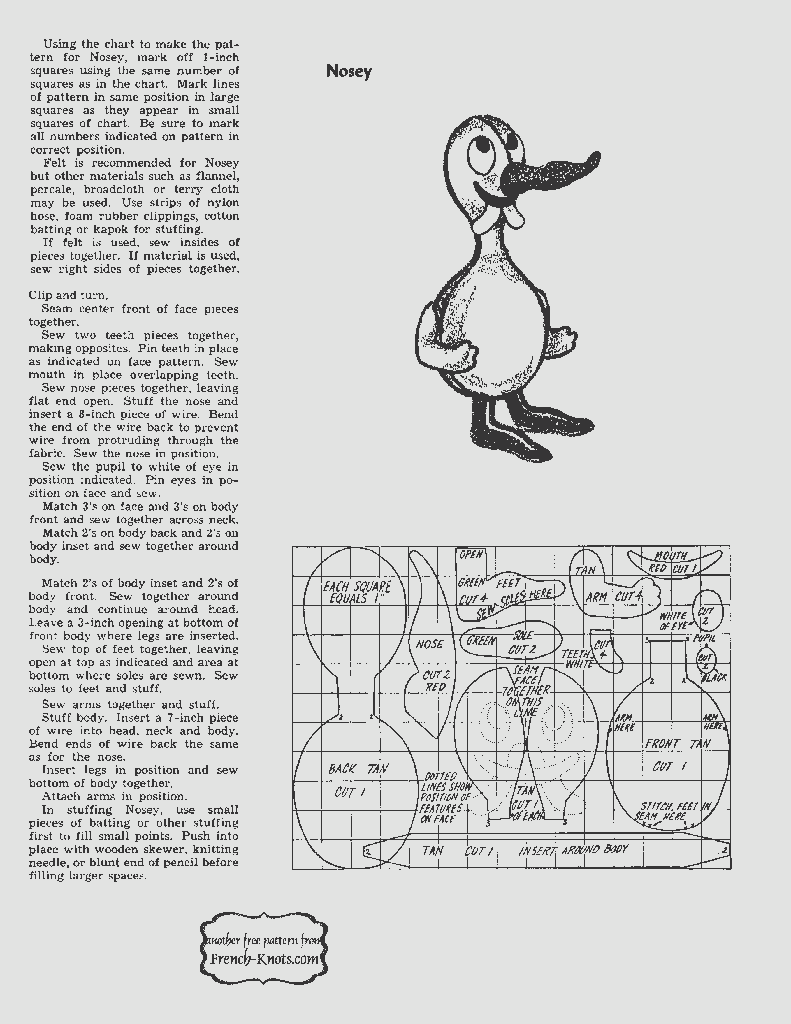 duck softie toy pattern