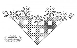 corner daisy embroidery pattern