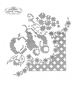 fruit corner embroidery transfer pattern