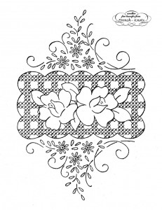 rose embroidery transfer pattern